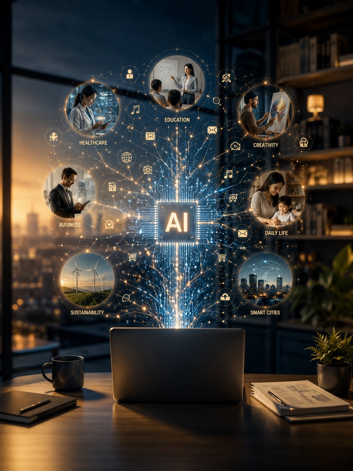 Business owner working with a Claude AI assistant on a laptop